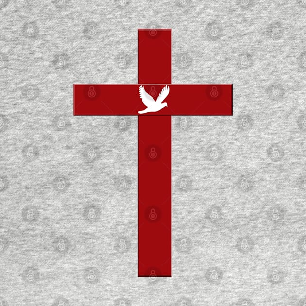 Holy Spirit Resurrection Power at The Cross of Jesus - Red Cross and White Dove symbols by Star58